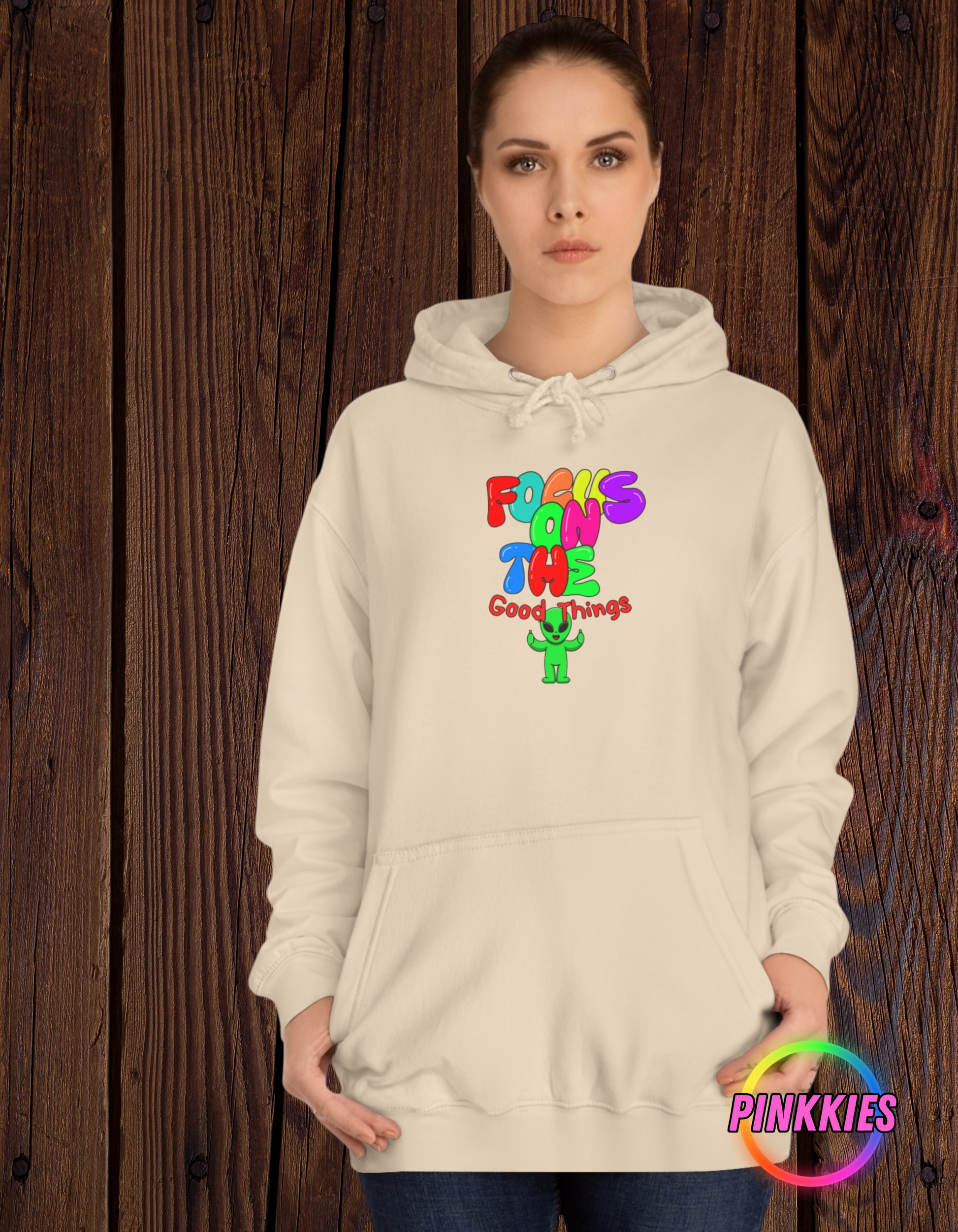 Adult's Soft Hoodie, Fun Design, Aliens, Positive Clothing